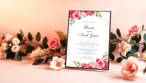 Create an enchanting invitation adorned with floral elements and modern styles for special events.