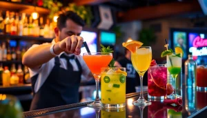 Experience a cocktailkurs where skilled bartenders teach how to mix vibrant cocktails with fresh ingredients.