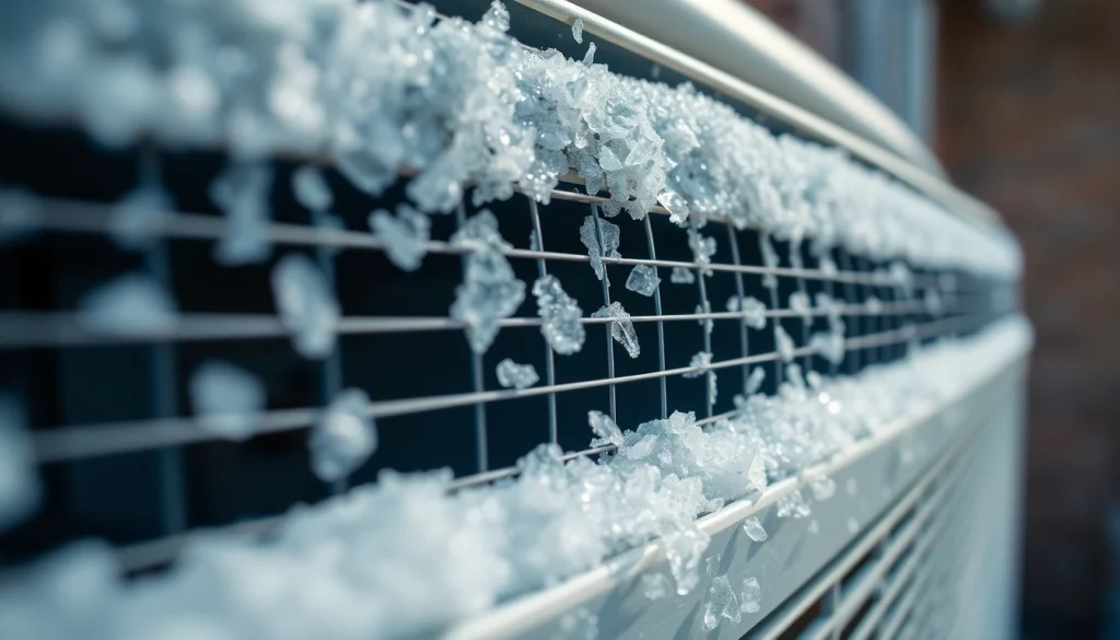 The central air conditioner is not blowing cold air; check for ice on coils to diagnose cooling issues.