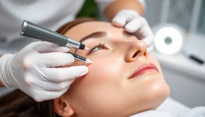 Patient experiencing the Fett-weg Spritze treatment, showing a confident and relaxed expression with a professional practitioner.