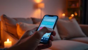 Engage with the immersive sex chat bot interface displayed on a smartphone, showcasing intimate conversation.