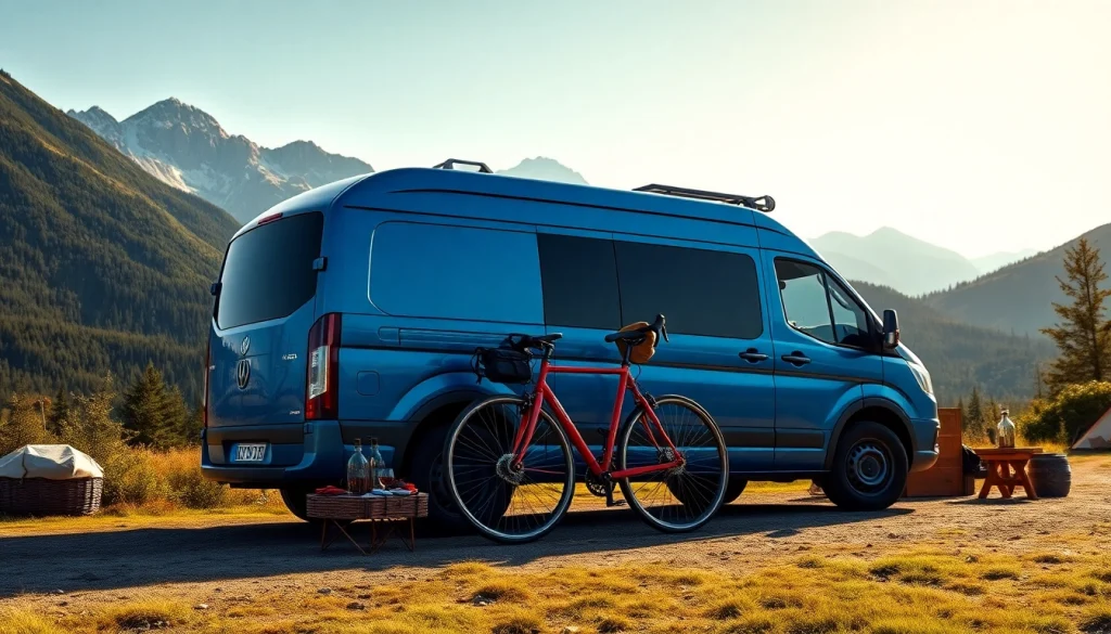 Showcasing the perfect Van in a scenic outdoor setting, reflecting adventure and design.