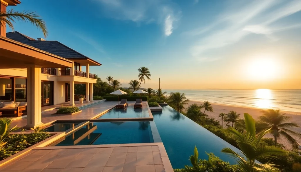 Stunning property view by a Phuket real estate agent showcasing luxury villas with ocean access.