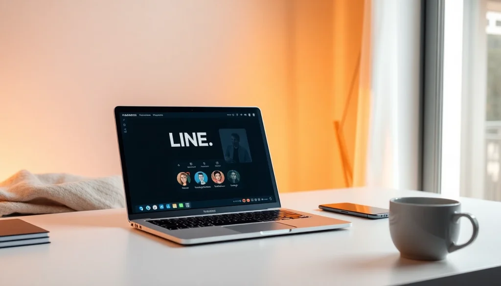 Download the LINE desktop version (line電腦版下載) showcasing its user-friendly interface and vibrant design.