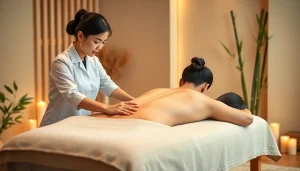 출장안마 서비스 중인 전문가의 세련되고 편안한 마사지 실내 모습