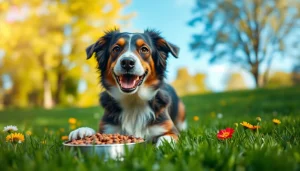 Experience nature's blend dog food canada with an energetic dog enjoying a healthy meal.
