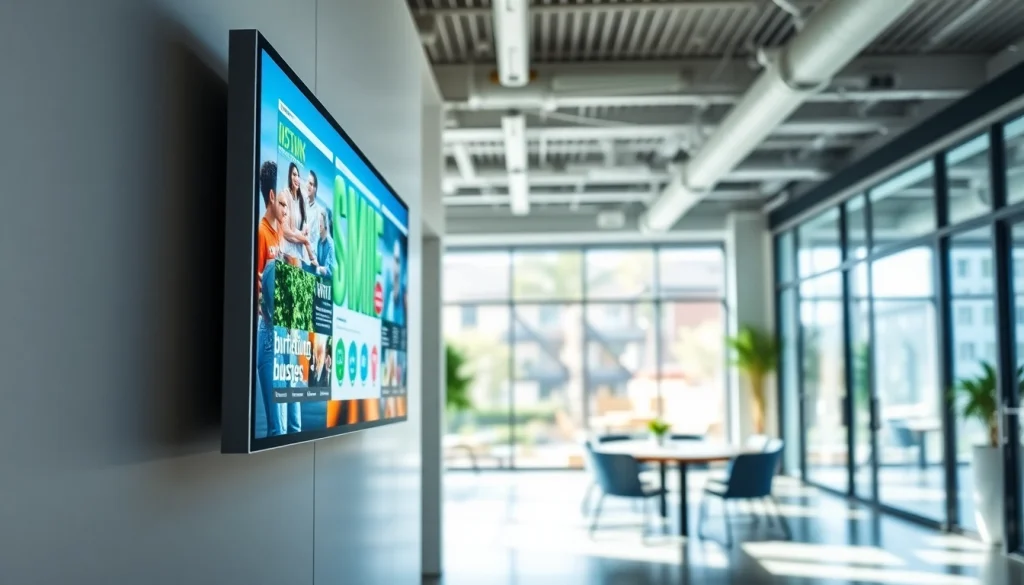 Engaging Cloud-based digital signage solution displayed in a modern office environment.