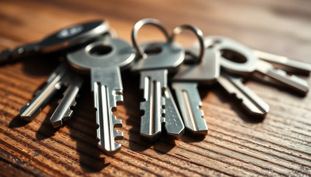 Hold a set of Truck Keys highlighting unique designs against a rustic background.