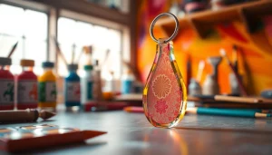 Showcasing a vibrant acrylic keychain custom design, emphasizing its unique features and colors.