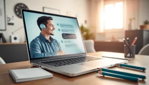 Engaging chatgpt bot for website interaction on a laptop screen, showcasing a user-friendly interface.