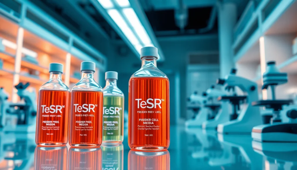 Conduct research on all check with TeSR™ culture media in a high-tech laboratory setting.