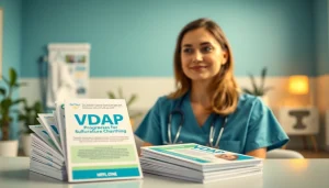 Highlighting the VDAP Program in Alabama, a nurse engages in a therapy session in a soothing environment.