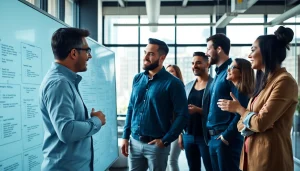 Site reliability engineering experts collaborating in a modern tech office environment.