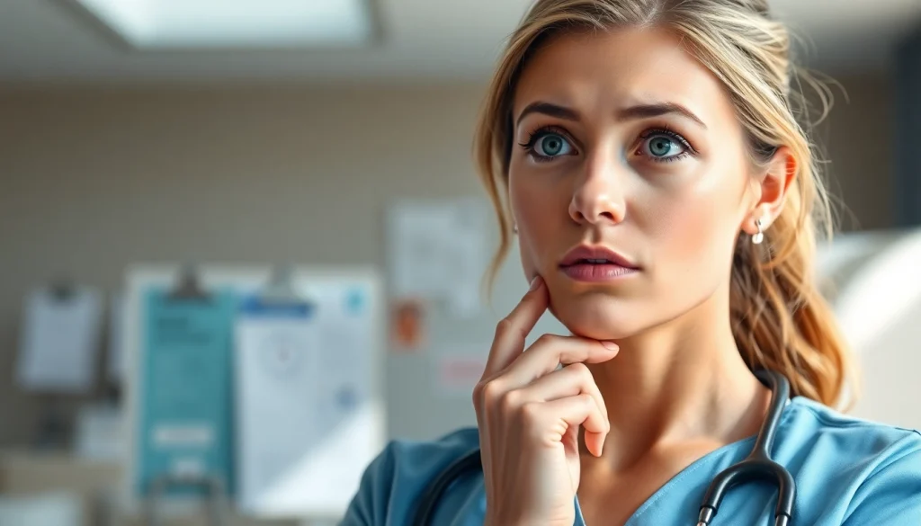 Nurse reflecting on the challenges of the VDAP Program in a professional setting.