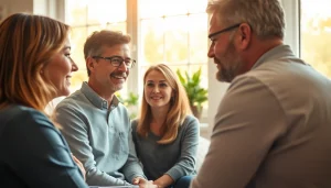 Engaging attachment theory specialist in a supportive therapy session, fostering connection and understanding.