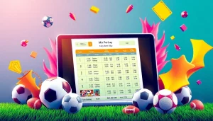 Engaging mix parlay betting experience with vibrant football imagery and interactive elements.