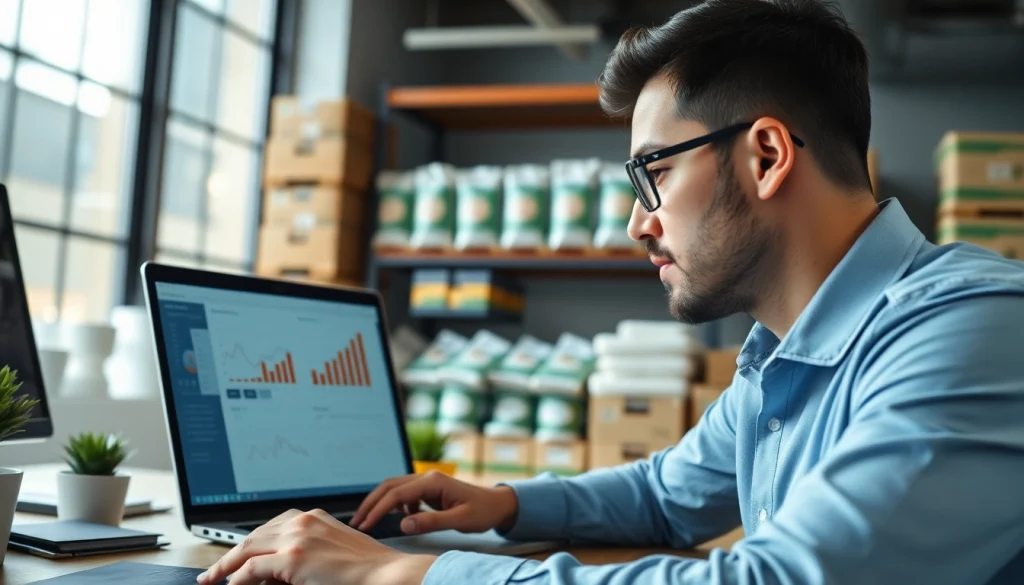 Analyze data for amazon business wholesale in a professional office with graphs displayed.
