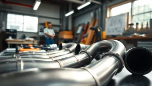 Inspecting charge piping components for automotive performance in a workshop.